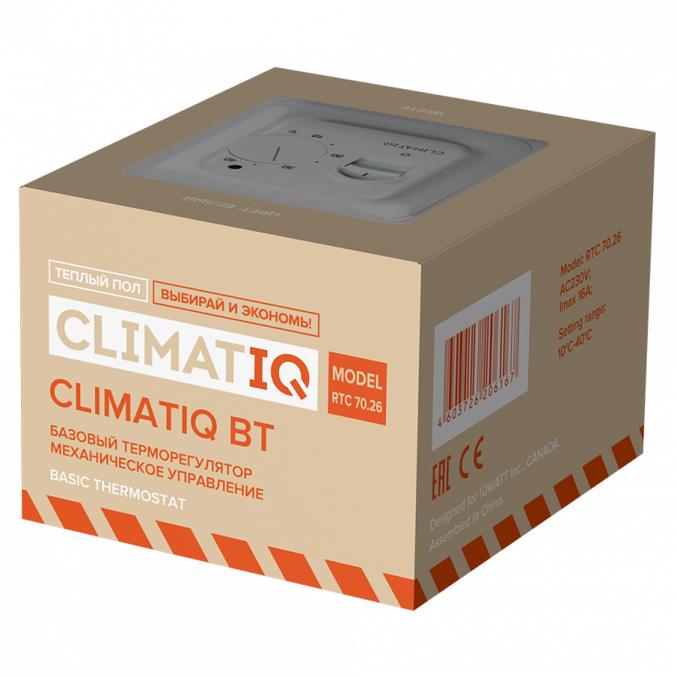 Терморегулятор с ручным управлением CLIMATIQ BT (ivory)